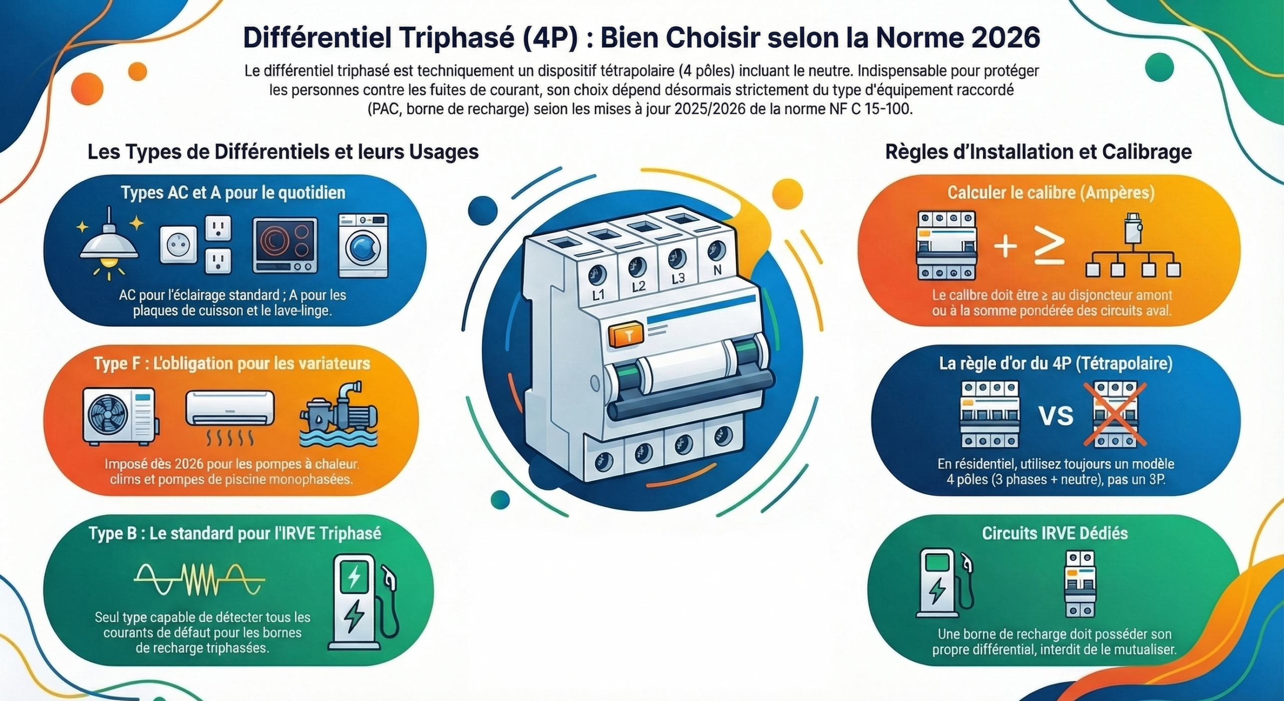 différentiel triphasé et bien choisir selon la norme 2026