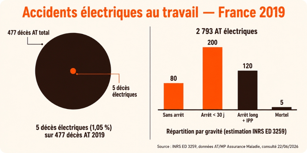 accidents électriques entreprises France statistiques INRS 2019