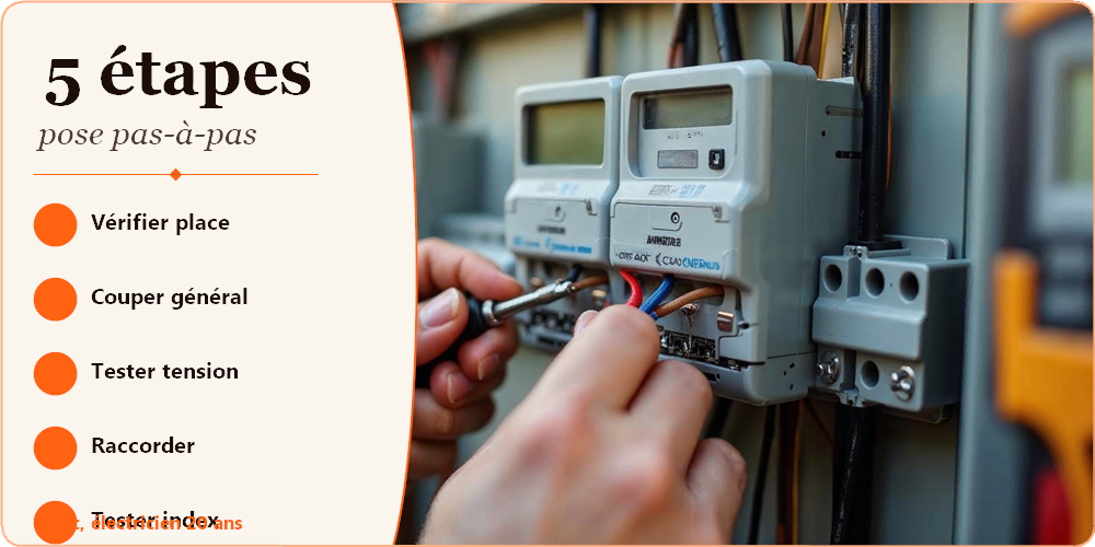 Les 5 étapes de pose d'un sous-compteur électrique dans un tableau divisionnaire résidentiel