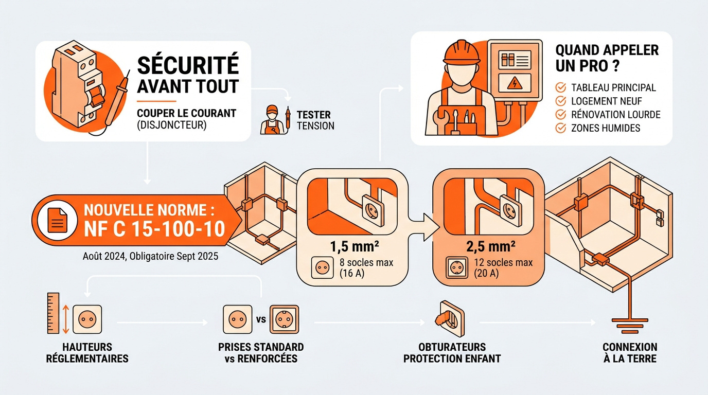Normes électriques NF C 15-100 pour prises