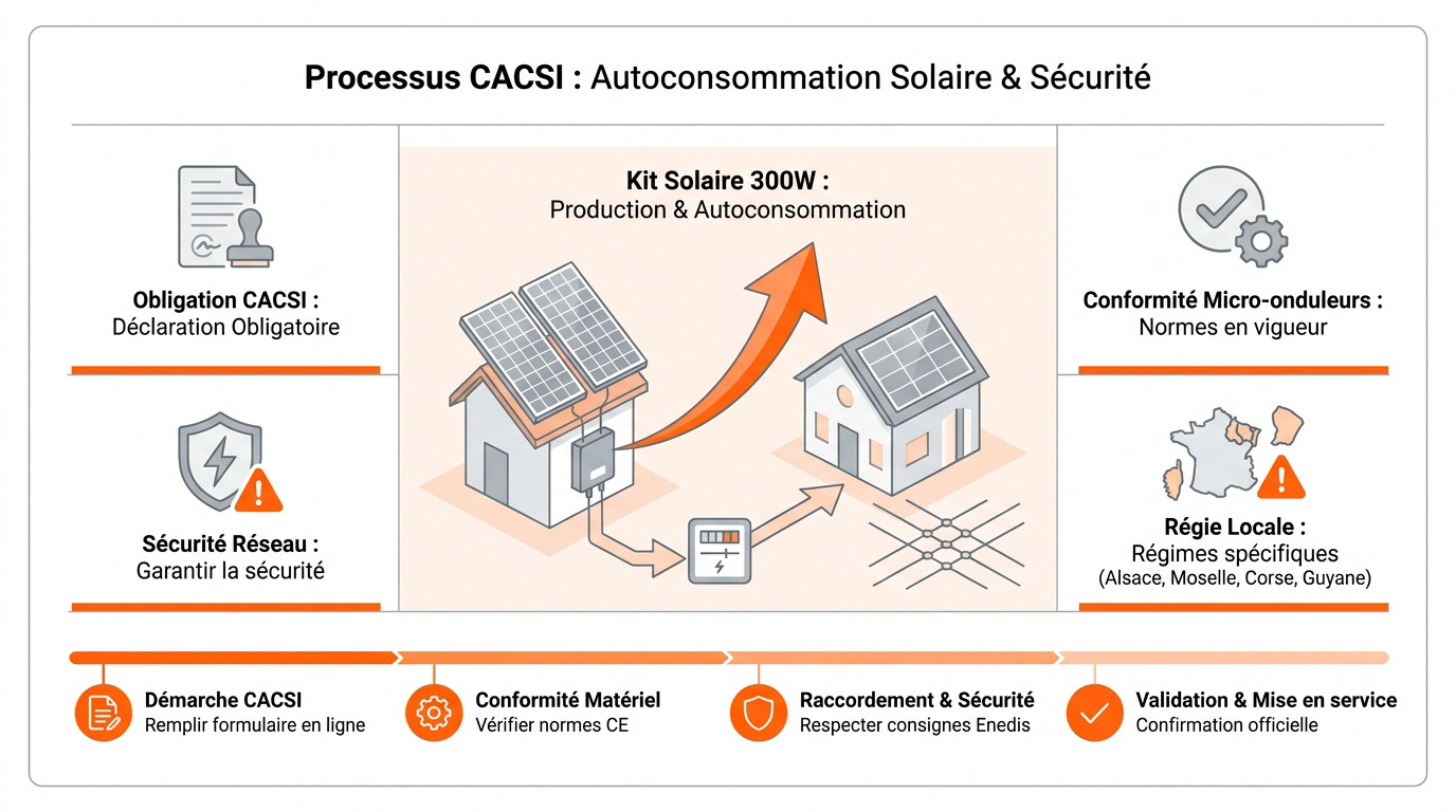 Schéma du processus de déclaration CACSI et sécurité du réseau électrique