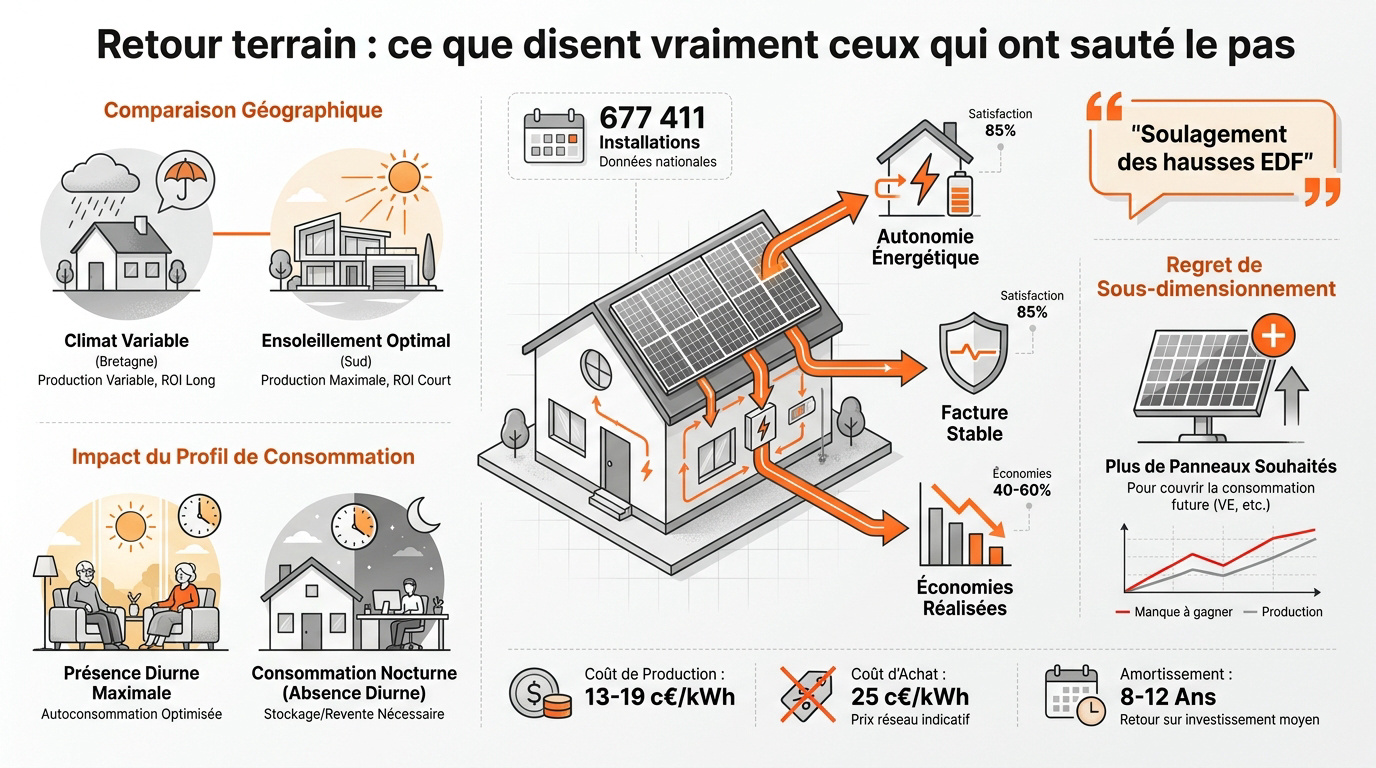 Installation de panneaux solaires photovoltaïques sur le toit d'une maison individuelle pour l'autoconsommation
