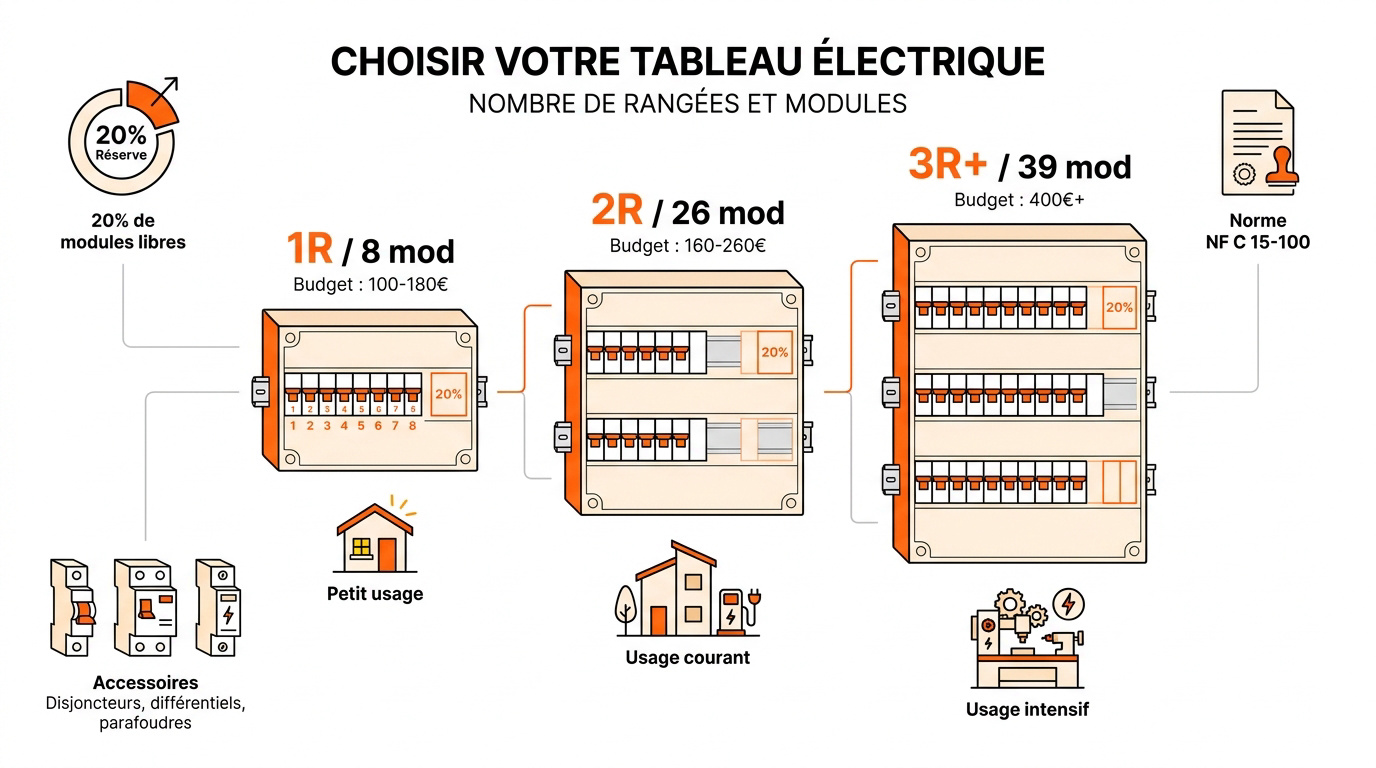 Installation d'un coffret électrique modulaire dans un garage résidentiel
